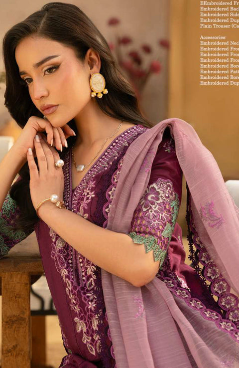 Saira_Rizwan - Saira Rizwan Luxury Lawn'25 Embroidered Suits unstitched 3 Piece - Summer Collection - aubranz.com