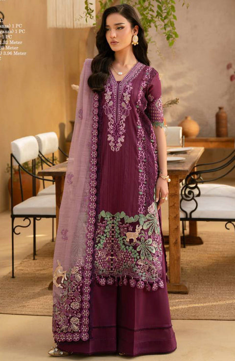 Saira_Rizwan - Saira Rizwan Luxury Lawn'25 Embroidered Suits unstitched 3 Piece - Summer Collection - aubranz.com