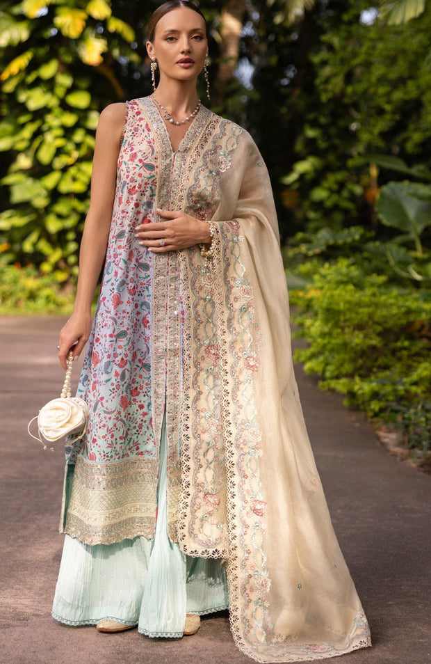 Faizasaqlain - FAIZA SAQLAIN ZINNIA LUXURY LAWN'25 EMBROIDERED SUITS UNSTITCHED 3 PIECE - SUMMER COLLECTION - aubranz.com