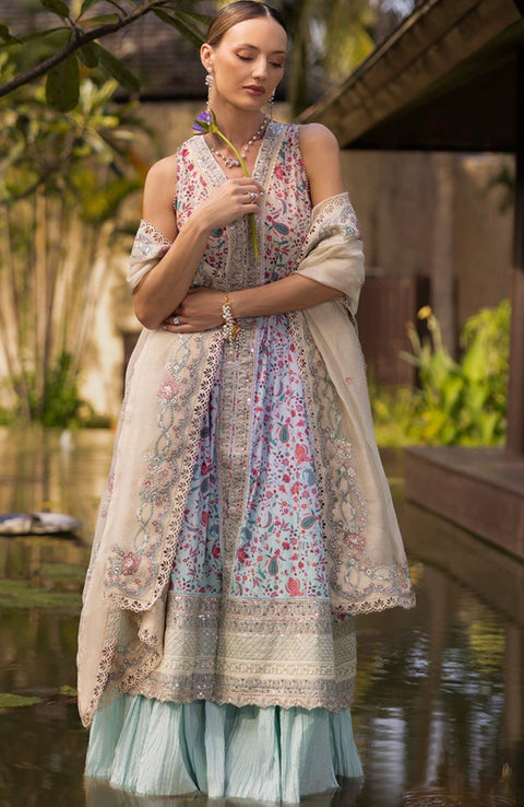 Faizasaqlain - FAIZA SAQLAIN ZINNIA LUXURY LAWN'25 EMBROIDERED SUITS UNSTITCHED 3 PIECE - SUMMER COLLECTION - aubranz.com