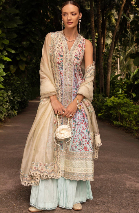 Faizasaqlain - FAIZA SAQLAIN ZINNIA LUXURY LAWN'25 EMBROIDERED SUITS UNSTITCHED 3 PIECE - SUMMER COLLECTION - aubranz.com