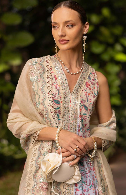 Faizasaqlain - FAIZA SAQLAIN ZINNIA LUXURY LAWN'25 EMBROIDERED SUITS UNSTITCHED 3 PIECE - SUMMER COLLECTION - aubranz.com