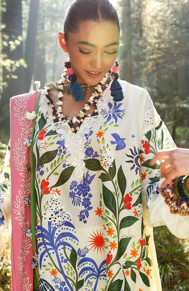 Zaha - Neelum Lawn'25 by Zaha Embroidered Suit Unstitched 3 piece - Summer Collection - aubranz.com