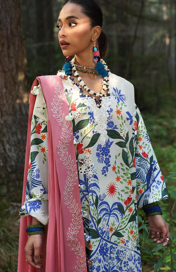 Zaha - Neelum Lawn'25 by Zaha Embroidered Suit Unstitched 3 piece - Summer Collection - aubranz.com