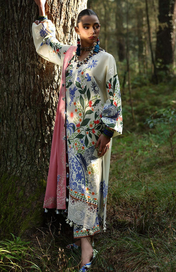 Zaha - Neelum Lawn'25 by Zaha Embroidered Suit Unstitched 3 piece - Summer Collection - aubranz.com