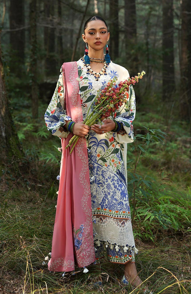 Zaha - Neelum Lawn'25 by Zaha Embroidered Suit Unstitched 3 piece - Summer Collection - aubranz.com