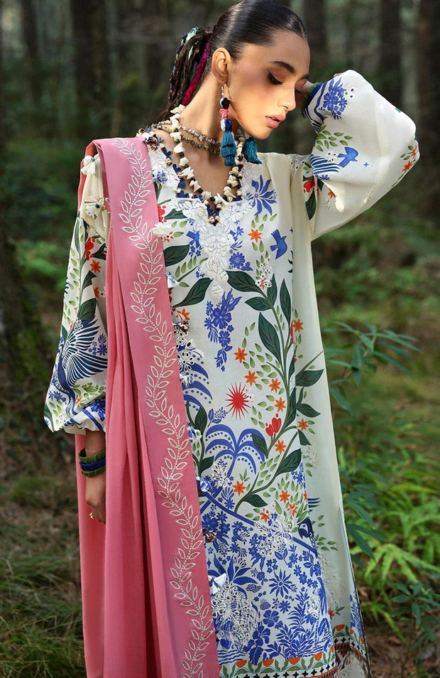 Zaha - Neelum Lawn'25 by Zaha Embroidered Suit Unstitched 3 piece - Summer Collection - aubranz.com