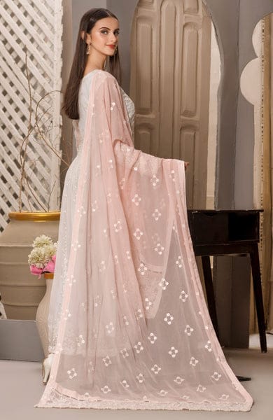 Guzel Luxury Formal White & Pink Outfit aubranz.com