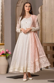 Guzel Luxury Formal White & Pink Outfit aubranz.com