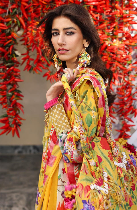 Zaha - Neelum Lawn'25 by Zaha Embroidered Suit Unstitched 3 piece - Summer Collection - aubranz.com