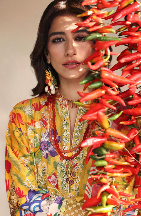 Zaha - Neelum Lawn'25 by Zaha Embroidered Suit Unstitched 3 piece - Summer Collection - aubranz.com