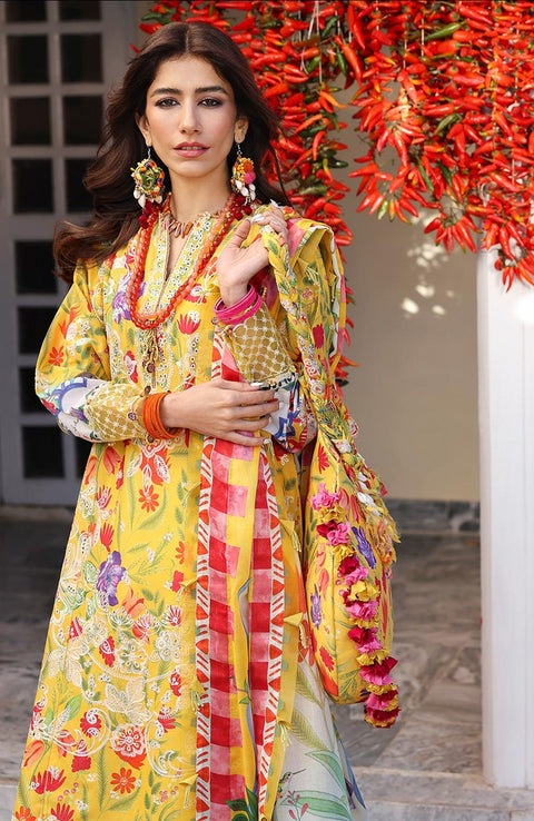 Zaha - Neelum Lawn'25 by Zaha Embroidered Suit Unstitched 3 piece - Summer Collection - aubranz.com