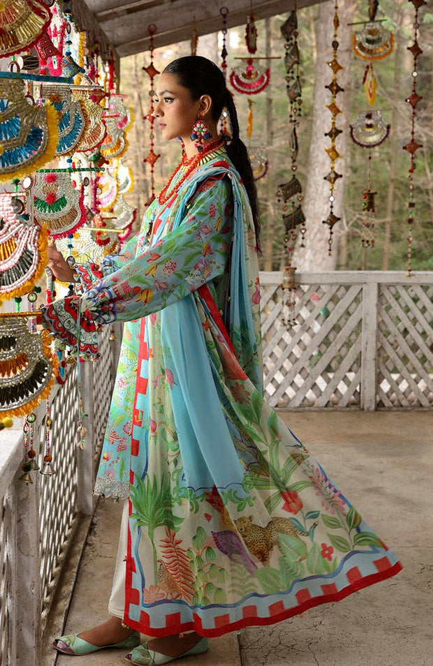 Zaha - Neelum Lawn'25 by Zaha Embroidered Suit Unstitched 3 piece - Summer Collection - aubranz.com
