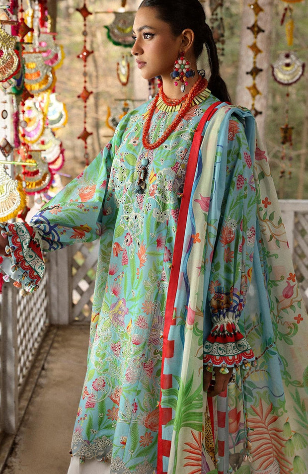 Zaha - Neelum Lawn'25 by Zaha Embroidered Suit Unstitched 3 piece - Summer Collection - aubranz.com