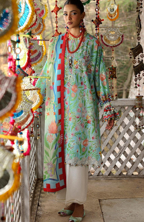 Zaha - Neelum Lawn'25 by Zaha Embroidered Suit Unstitched 3 piece - Summer Collection - aubranz.com
