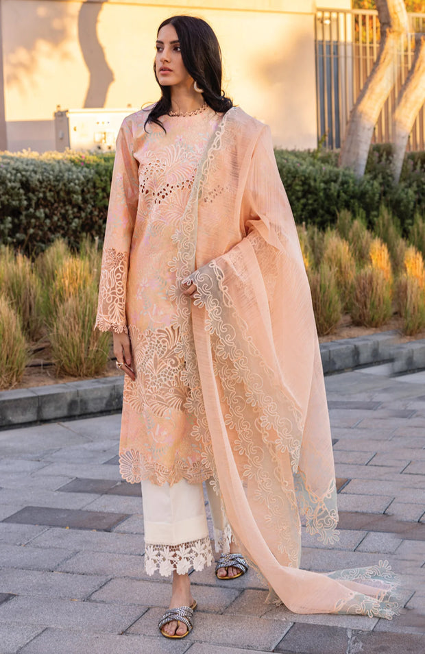 SUMMER COLLECTION SKU#RR9 CARNATION LAWN'25 BY RANG RASIYA EMBROIDERED SUITS UNSTITCHED 3 PIECE