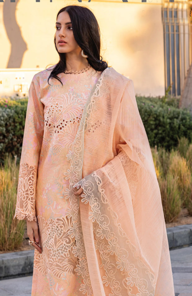 SUMMER COLLECTION SKU#RR9 CARNATION LAWN'25 BY RANG RASIYA EMBROIDERED SUITS UNSTITCHED 3 PIECE