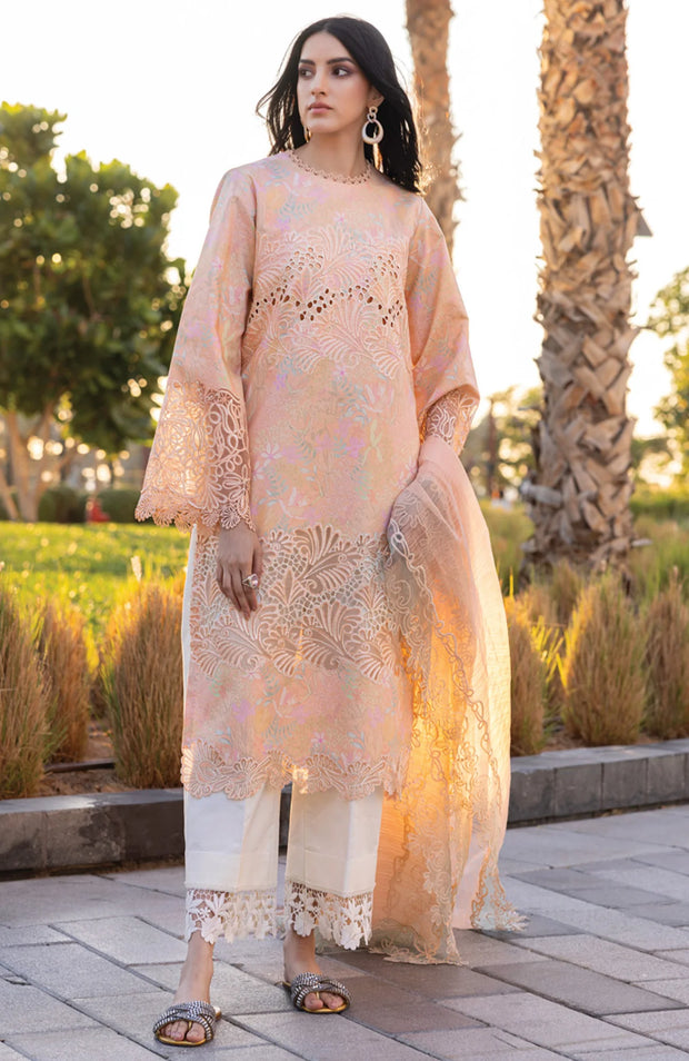 SUMMER COLLECTION SKU#RR9 CARNATION LAWN'25 BY RANG RASIYA EMBROIDERED SUITS UNSTITCHED 3 PIECE