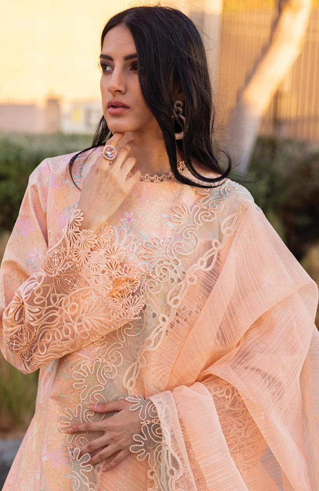 SUMMER COLLECTION SKU#RR9 CARNATION LAWN'25 BY RANG RASIYA EMBROIDERED SUITS UNSTITCHED 3 PIECE