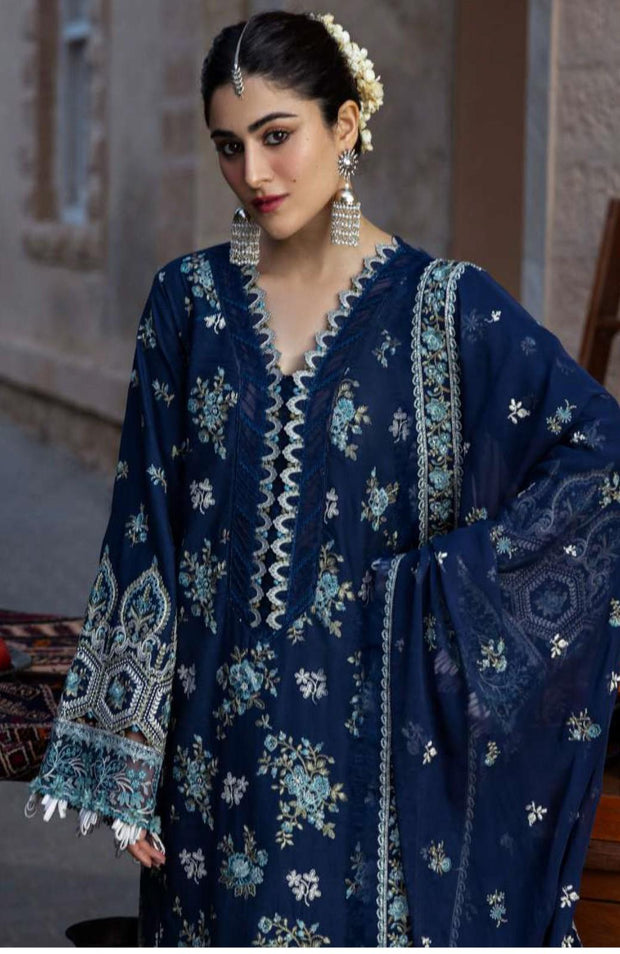 Kahf - Kahf Premium Karandi Chiffon Collection'25 Embroidered Suits Unstitched 4 Piece - Winter Collection - aubranz.com