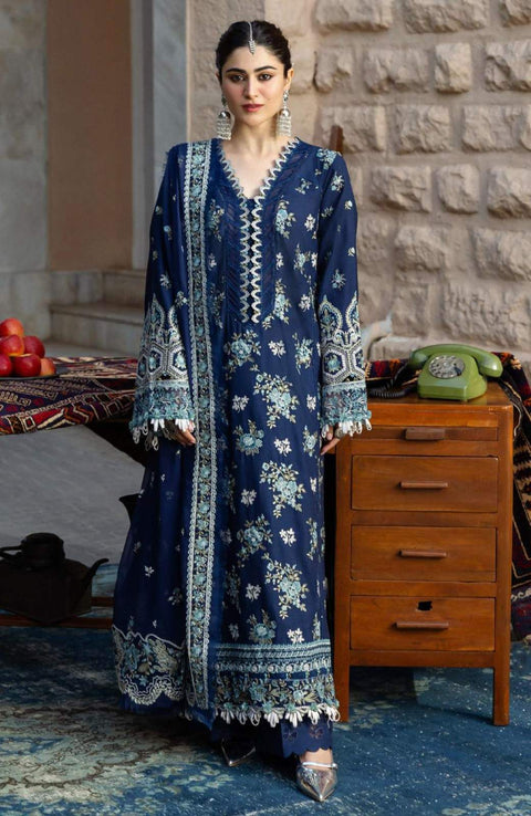 Kahf - Kahf Premium Karandi Chiffon Collection'25 Embroidered Suits Unstitched 4 Piece - Winter Collection - aubranz.com