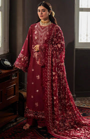 Kahf - Kahf Premium Karandi Chiffon Collection'25 Embroidered Suits Unstitched 5 Piece - Winter Collection - aubranz.com