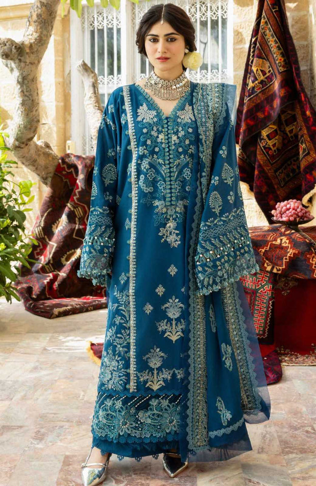 Kahf - Kahf Premium Karandi Chiffon Collection'25 Embroidered Suits Unstitched 7 Piece - Winter Collection - aubranz.com