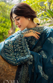 Kahf - Kahf Premium Karandi Chiffon Collection'25 Embroidered Suits Unstitched 7 Piece - Winter Collection - aubranz.com