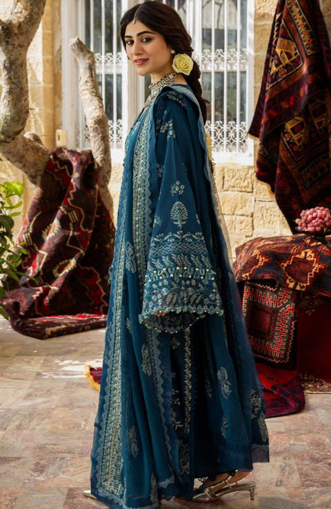 Kahf - Kahf Premium Karandi Chiffon Collection'25 Embroidered Suits Unstitched 7 Piece - Winter Collection - aubranz.com