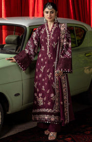 Kahf - Kahf Premium Karandi Chiffon Collection'25 Embroidered Suits Unstitched 8 Piece - Winter Collection - aubranz.com