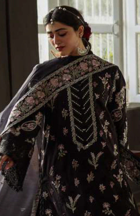 Kahf - Kahf Premium Karandi Chiffon Collection'25 Embroidered Suits Unstitched 9 Piece - Winter Collection - aubranz.com