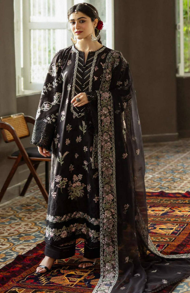 Kahf - Kahf Premium Karandi Chiffon Collection'25 Embroidered Suits Unstitched 9 Piece - Winter Collection - aubranz.com