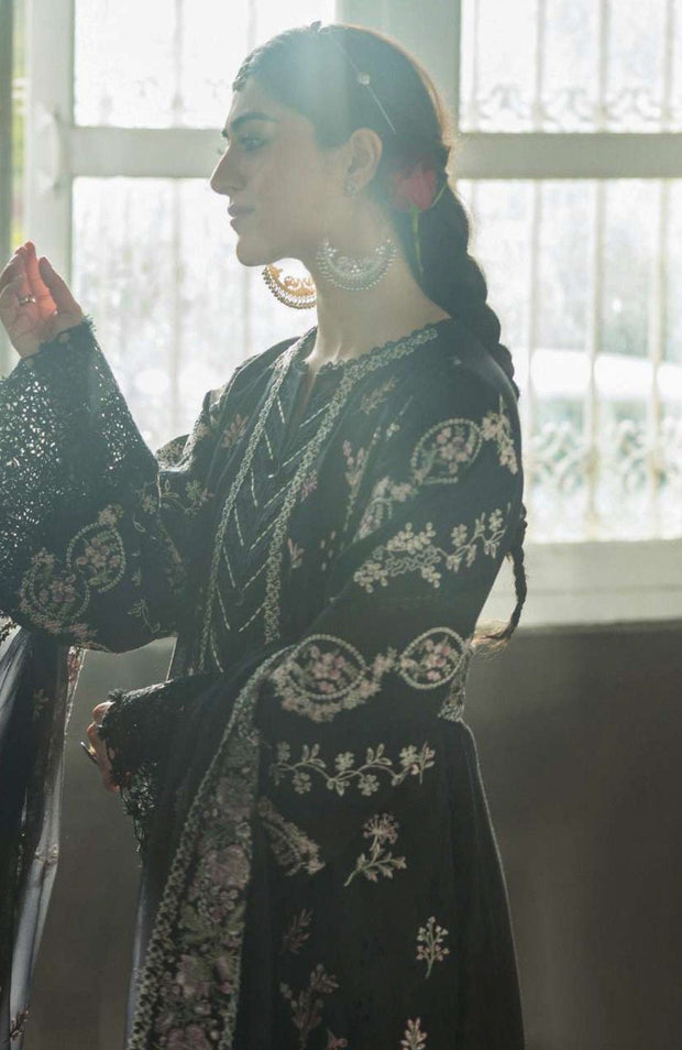 Kahf - Kahf Premium Karandi Chiffon Collection'25 Embroidered Suits Unstitched 9 Piece - Winter Collection - aubranz.com