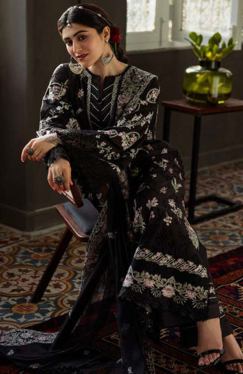 Kahf - Kahf Premium Karandi Chiffon Collection'25 Embroidered Suits Unstitched 9 Piece - Winter Collection - aubranz.com