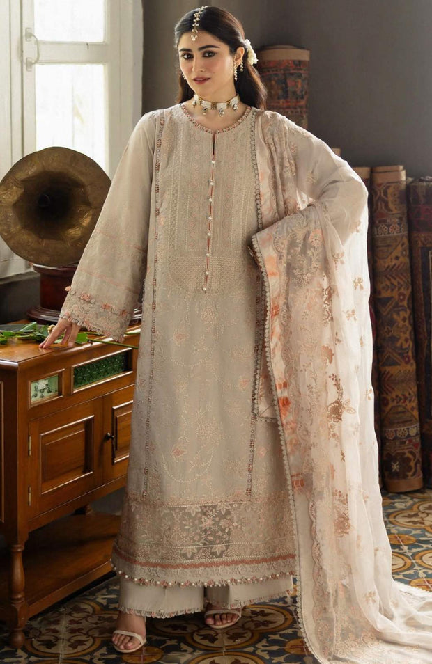 Kahf - Kahf Premium Karandi Chiffon Collection'25 Embroidered Suits Unstitched 10 Piece - Winter Collection - aubranz.com