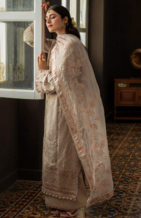 Kahf - Kahf Premium Karandi Chiffon Collection'25 Embroidered Suits Unstitched 10 Piece - Winter Collection - aubranz.com