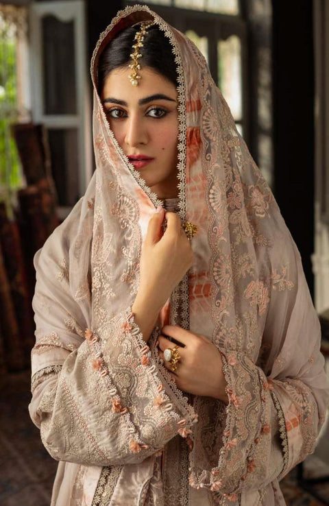 Kahf - Kahf Premium Karandi Chiffon Collection'25 Embroidered Suits Unstitched 10 Piece - Winter Collection - aubranz.com