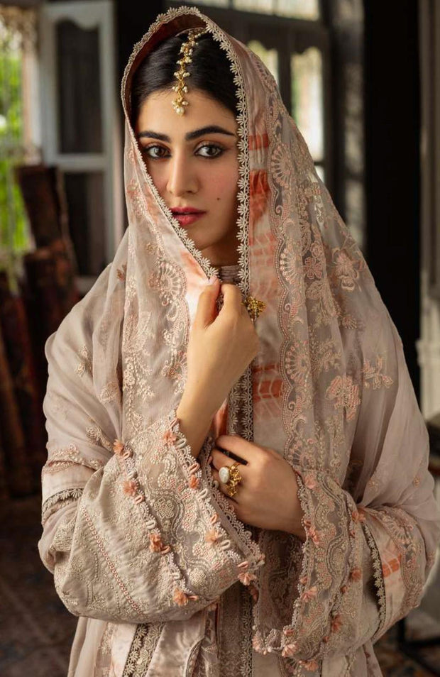 Kahf - Kahf Premium Karandi Chiffon Collection'25 Embroidered Suits Unstitched 10 Piece - Winter Collection - aubranz.com