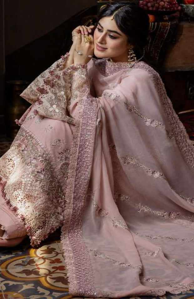 Kahf - Kahf Premium Karandi Chiffon Collection'25 Embroidered Suits Unstitched 11 Piece - Winter Collection - aubranz.com