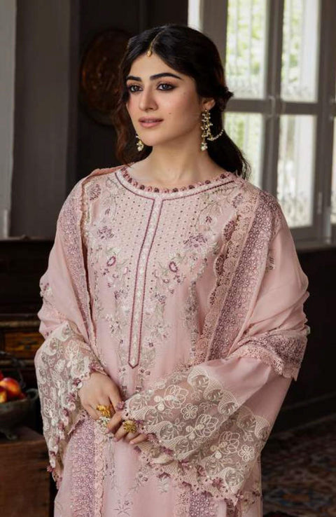 Kahf - Kahf Premium Karandi Chiffon Collection'25 Embroidered Suits Unstitched 11 Piece - Winter Collection - aubranz.com