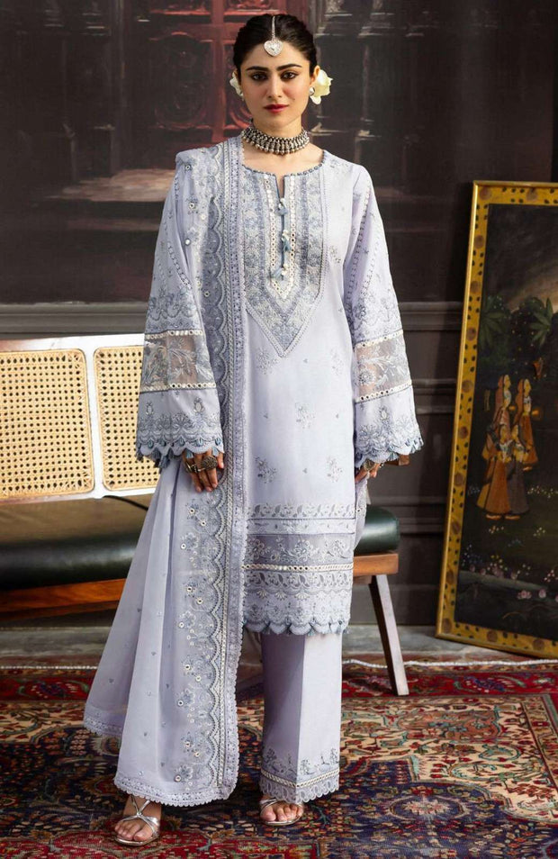 Kahf - Kahf Premium Karandi Chiffon Collection'25 Embroidered Suits Unstitched 12 Piece - Winter Collection - aubranz.com