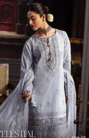 Kahf - Kahf Premium Karandi Chiffon Collection'25 Embroidered Suits Unstitched 12 Piece - Winter Collection - aubranz.com