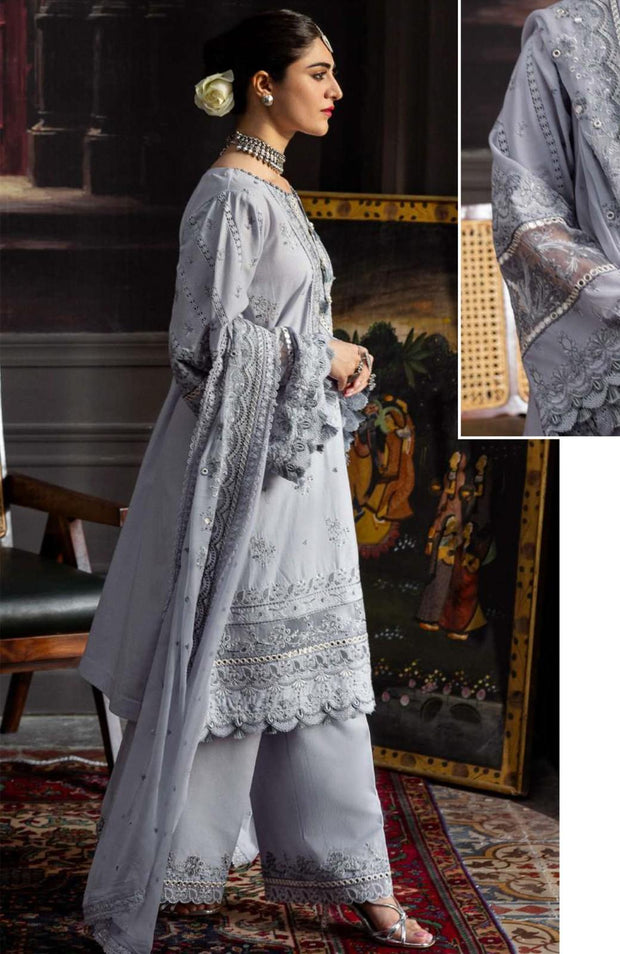 Kahf - Kahf Premium Karandi Chiffon Collection'25 Embroidered Suits Unstitched 12 Piece - Winter Collection - aubranz.com