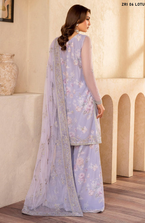Zarif - Iris by Zarif Embroidered Net Suits Unstitched 3 Piece - Formal Collection - aubranz.com