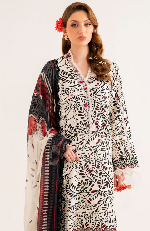 Sable Vogue - Lila'24 by Sable Vogue Embroidered Lawn Suit Unstitched 3 Piece - Summer Collection - aubranz.com