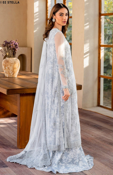 Zarif - Iris by Zarif Embroidered Net Suits Unstitched 3 Piece - Formal Collection - aubranz.com